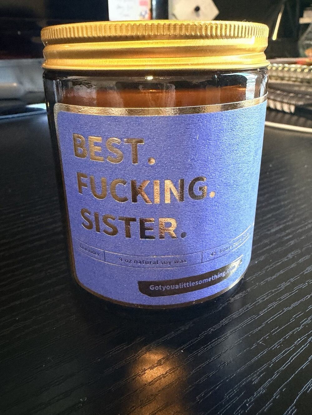 Best Sister Candle In A Jar With Lid Brand New Glass